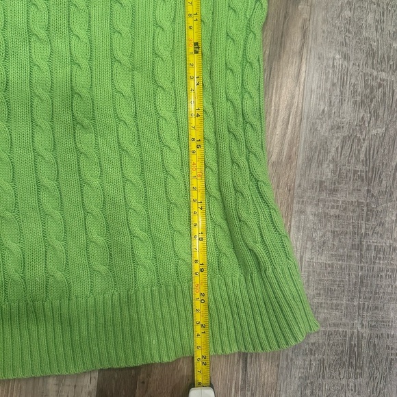 Lilly Pulitzer Green Cable Knit Sweater Pink Palm Tree Sz XS Vintage - Picture 6 of 9